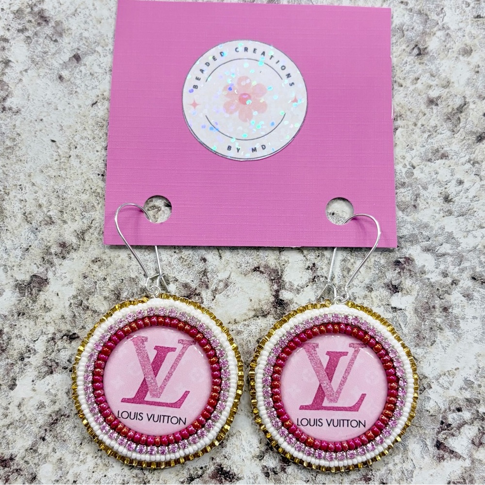 Handmade Beaded Statement Earrings